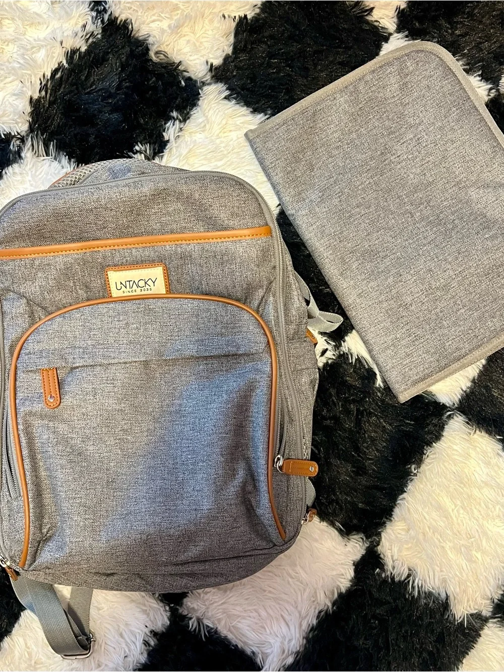 Gray Baby Diaper Backpack - Stylish Gray Baby Bag